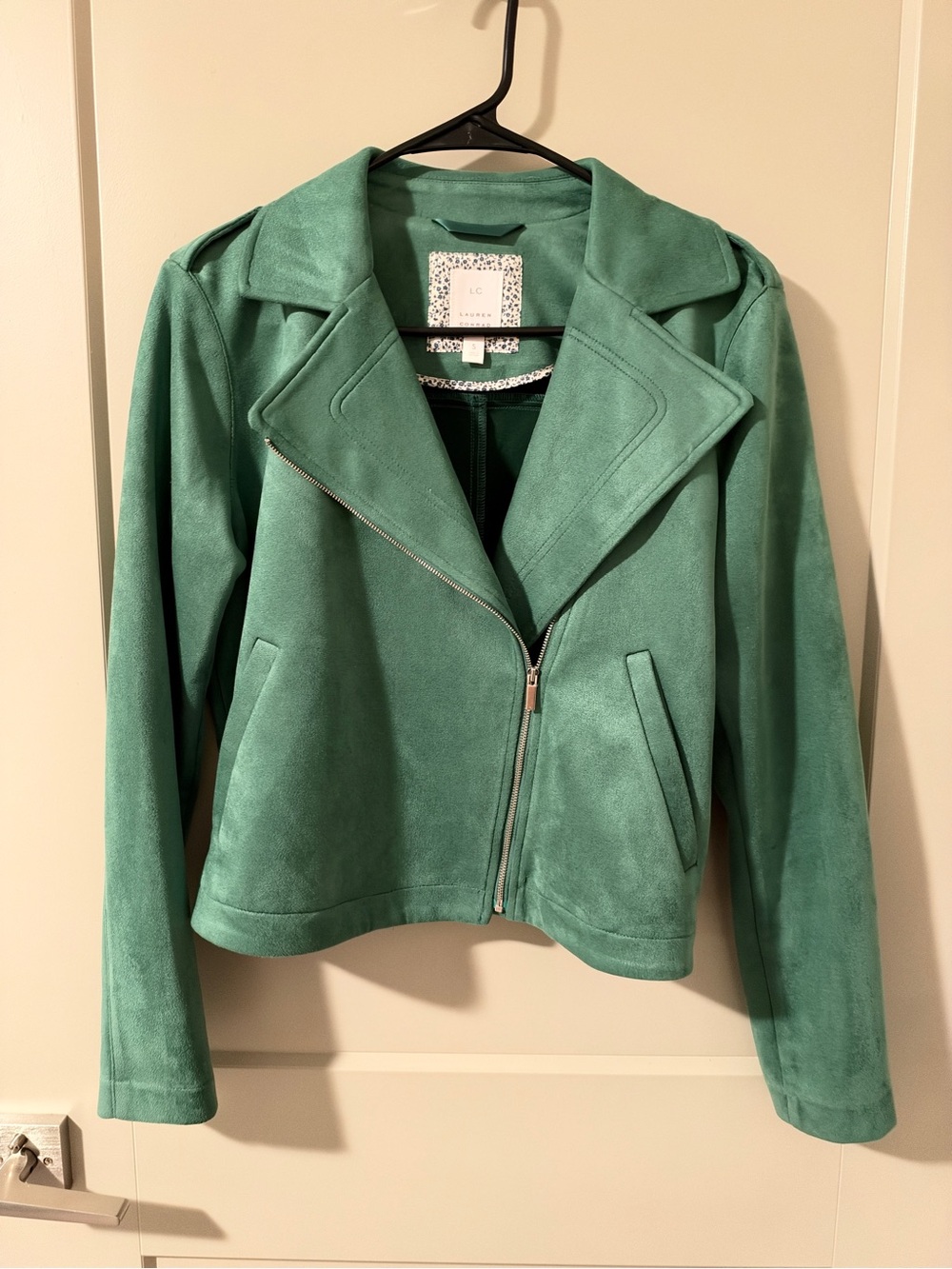 LC Lauren Conrad Mint Green Suede Moto Jacket
